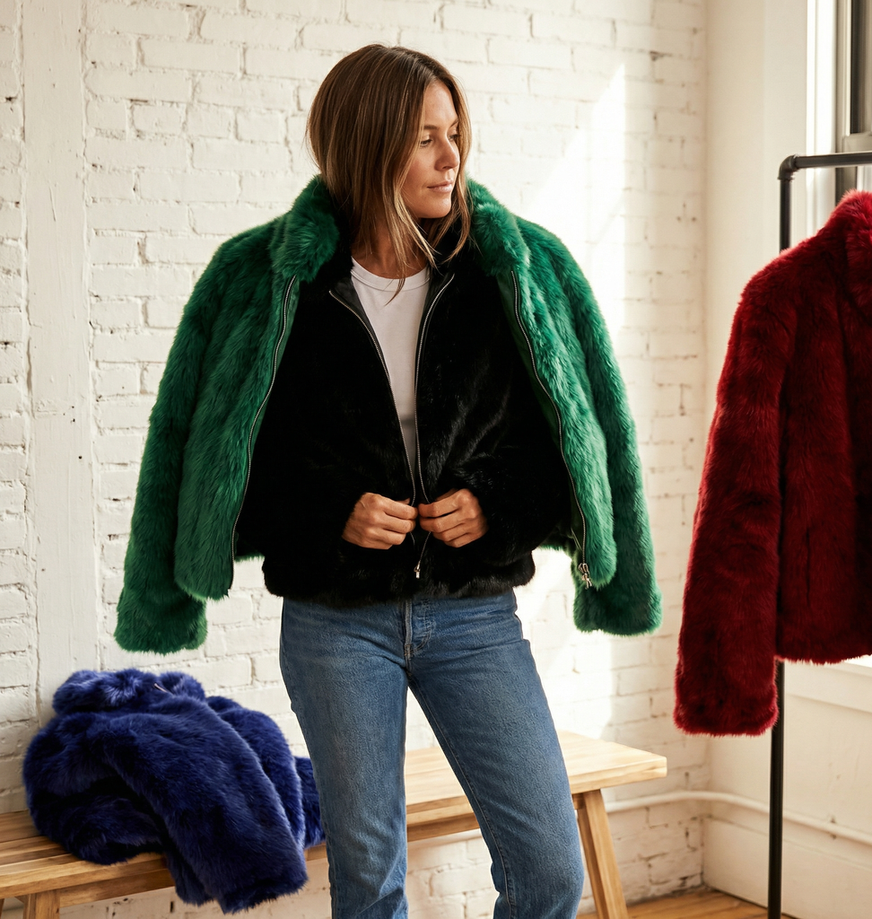 Ângélica | Casaco Curto de Pelo