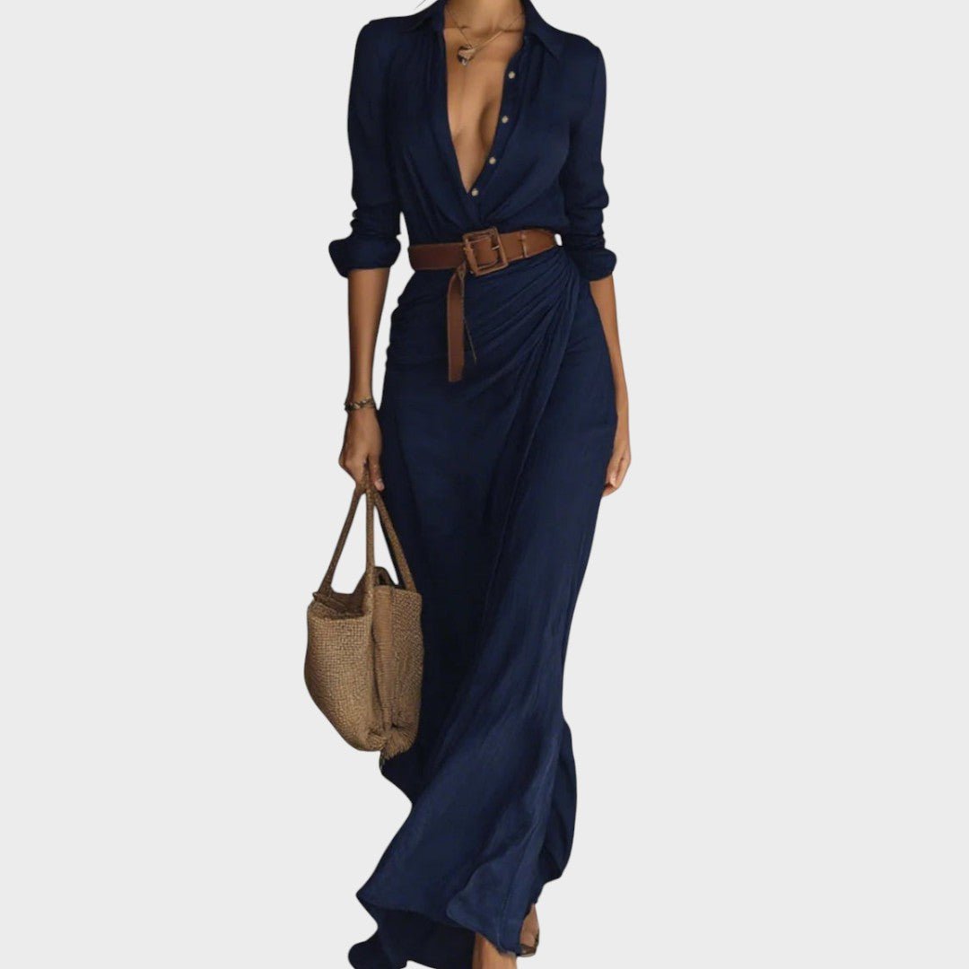 Marília | Vestido Comprido com Botões