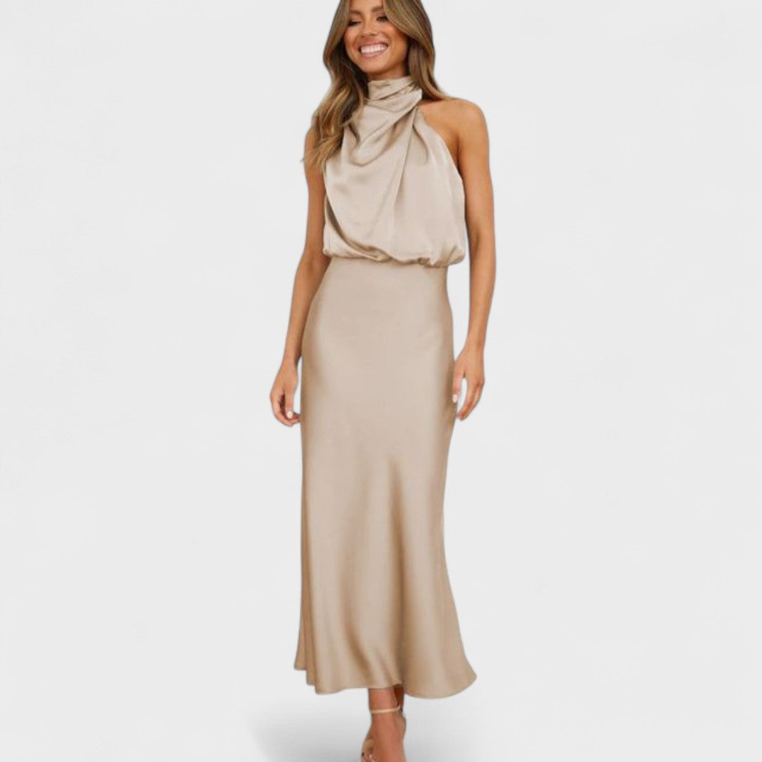 Márcia | Vestido Elegante de Gola Alta