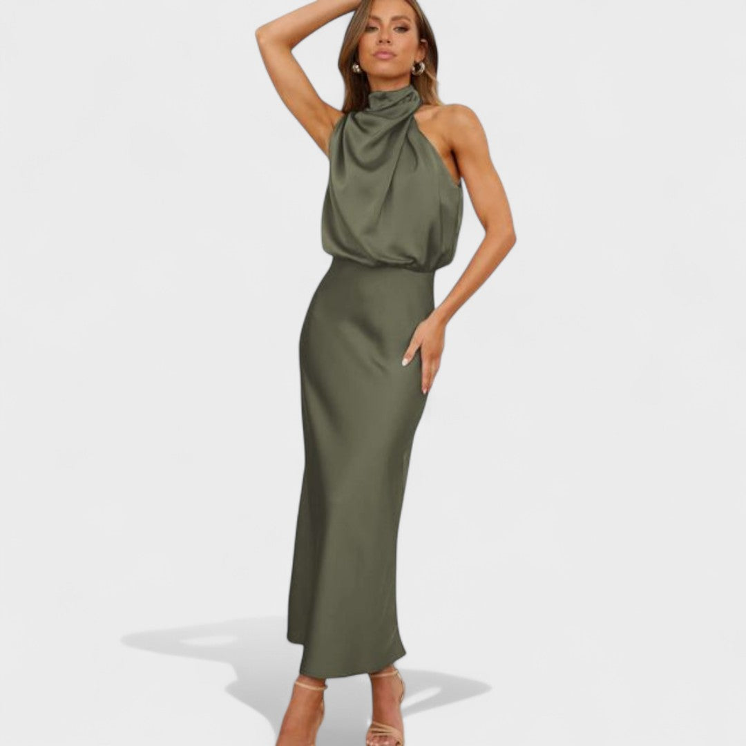 Márcia | Vestido Elegante de Gola Alta