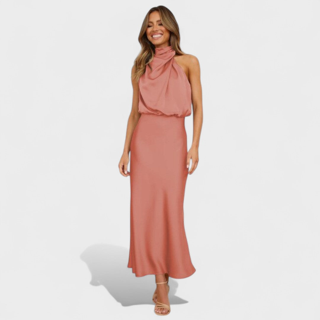 Márcia | Vestido Elegante de Gola Alta