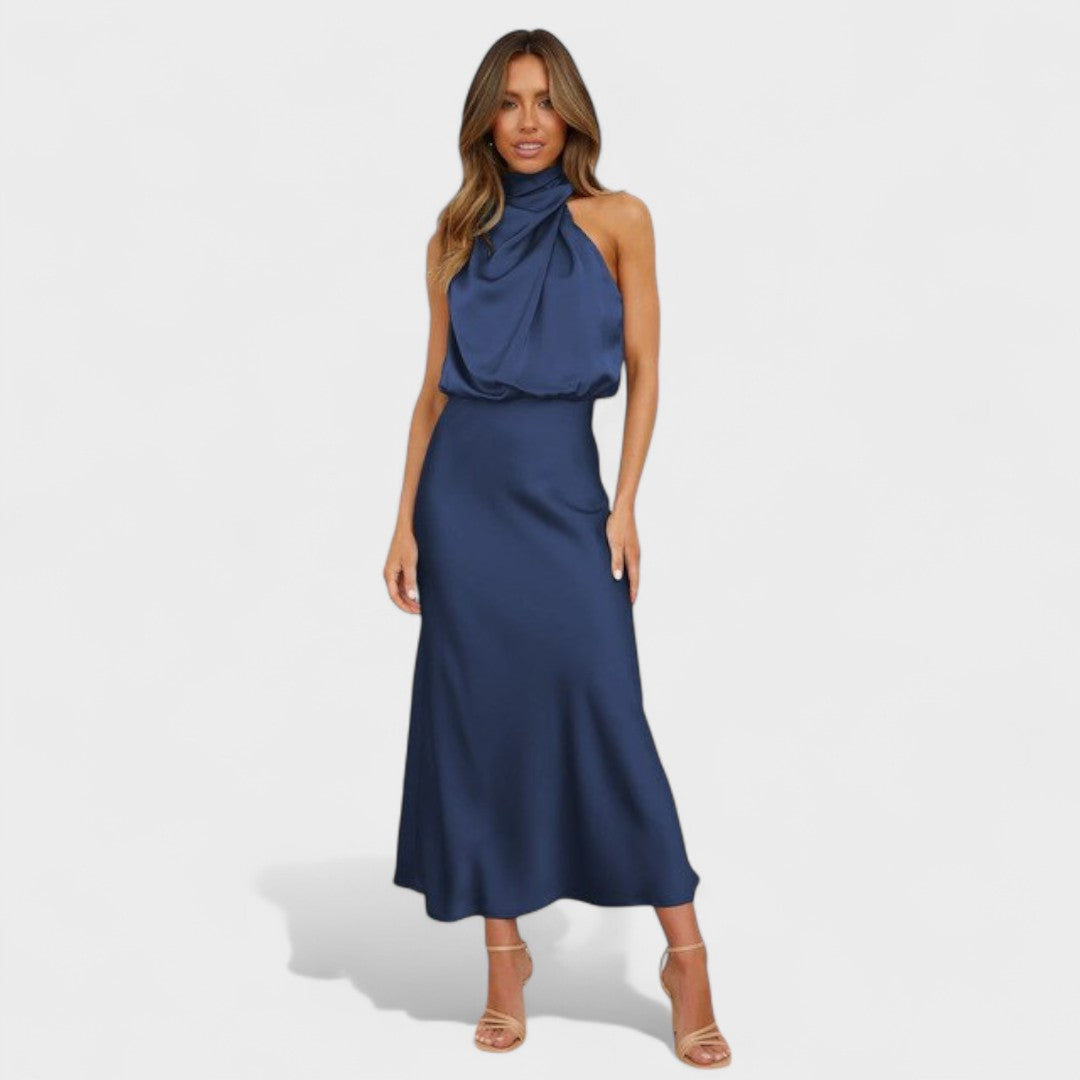 Márcia | Vestido Elegante de Gola Alta
