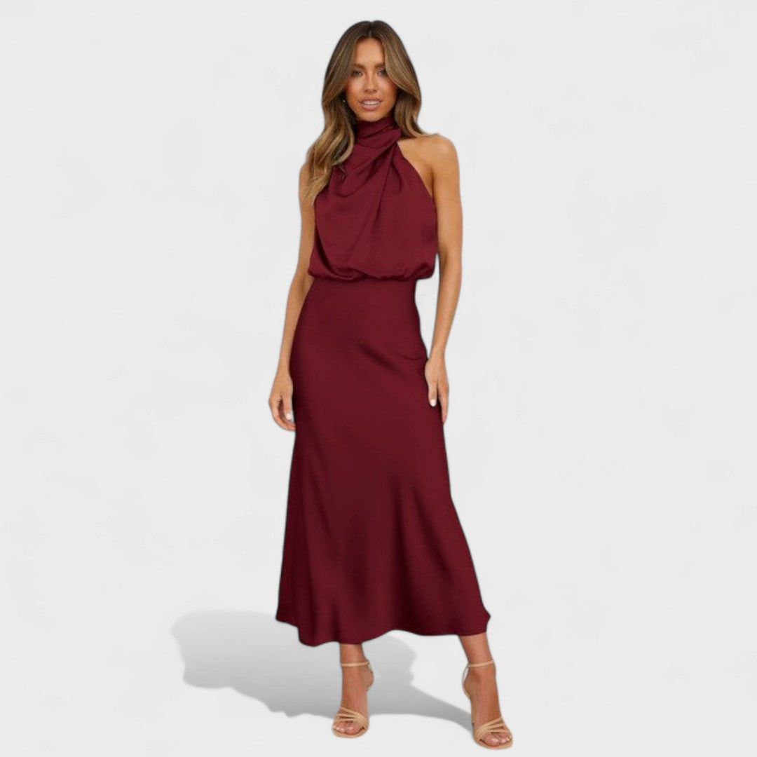 Márcia | Vestido Elegante de Gola Alta