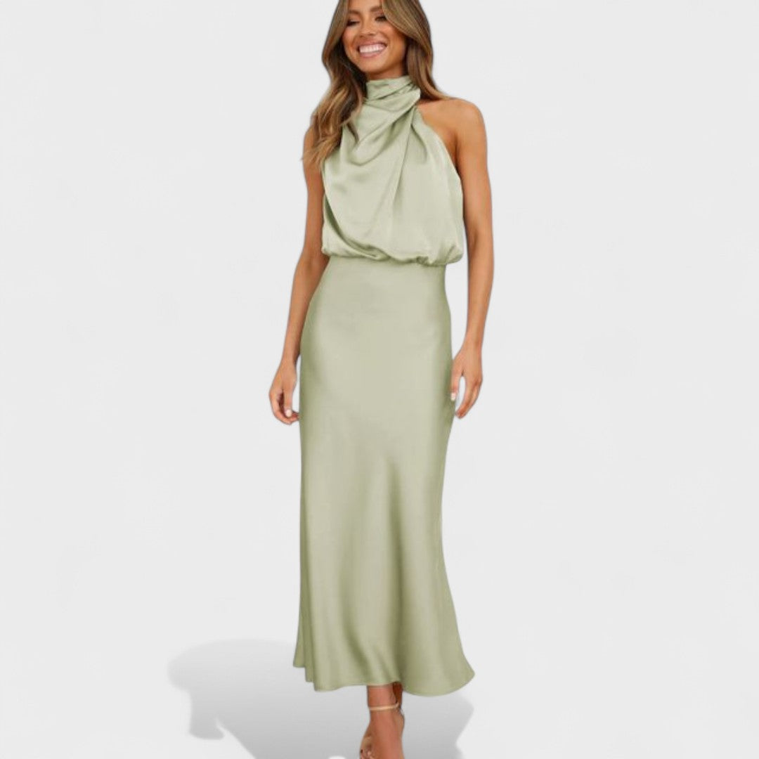 Márcia | Vestido Elegante de Gola Alta