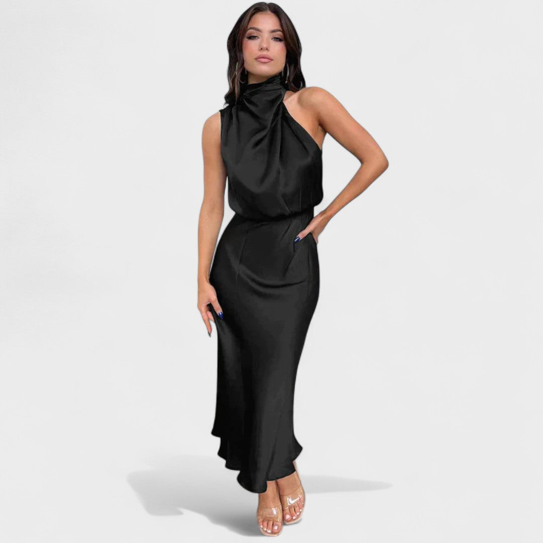 Márcia | Vestido Elegante de Gola Alta