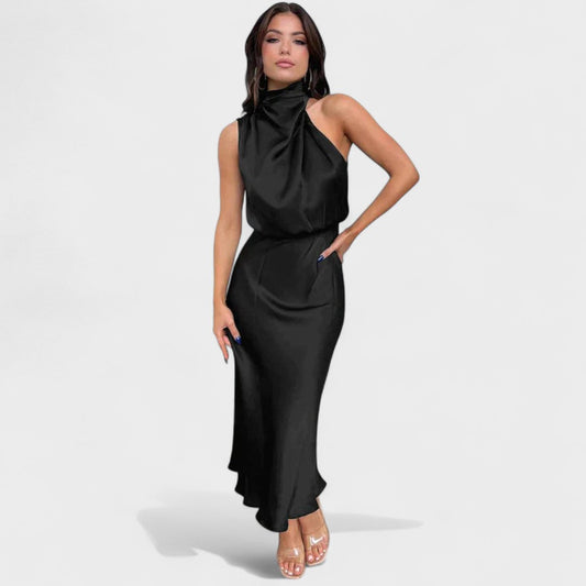 Márcia | Vestido Elegante de Gola Alta