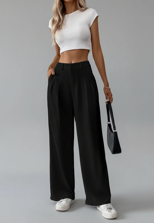 Ema | Calças Wide-Leg Elegantes