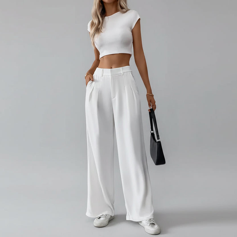Ema | Calças Wide-Leg Elegantes